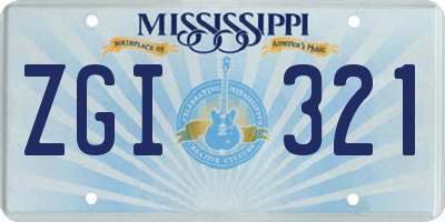 MS license plate ZGI321