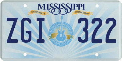 MS license plate ZGI322