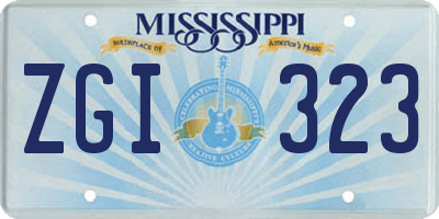 MS license plate ZGI323
