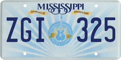 MS license plate ZGI325
