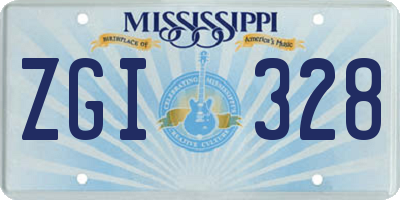 MS license plate ZGI328
