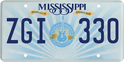 MS license plate ZGI330