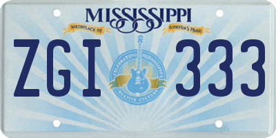 MS license plate ZGI333