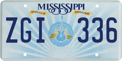 MS license plate ZGI336