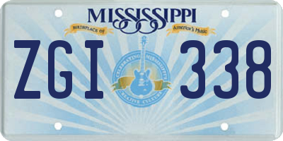 MS license plate ZGI338