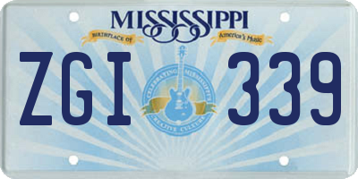 MS license plate ZGI339