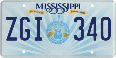 MS license plate ZGI340