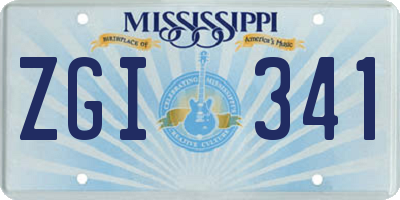 MS license plate ZGI341
