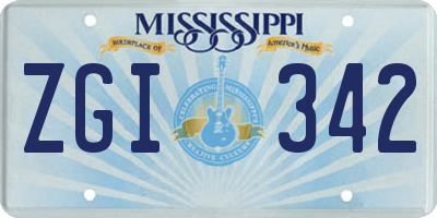 MS license plate ZGI342