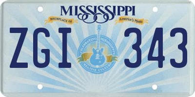 MS license plate ZGI343