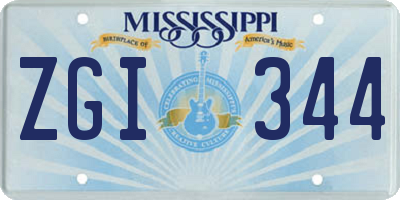 MS license plate ZGI344