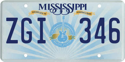 MS license plate ZGI346