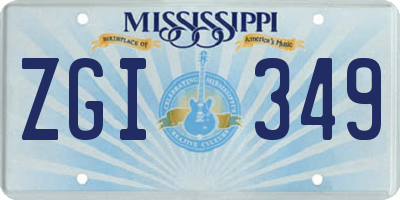 MS license plate ZGI349