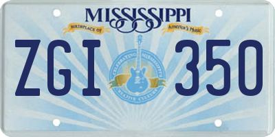 MS license plate ZGI350