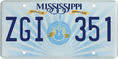 MS license plate ZGI351
