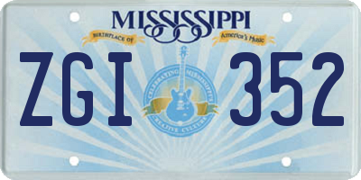 MS license plate ZGI352