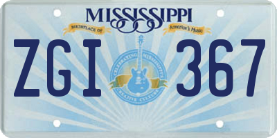 MS license plate ZGI367