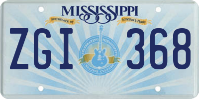 MS license plate ZGI368