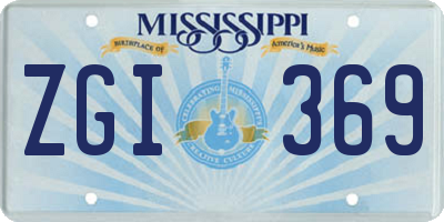 MS license plate ZGI369