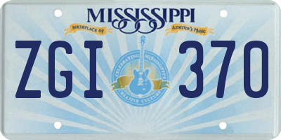 MS license plate ZGI370