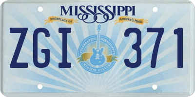 MS license plate ZGI371