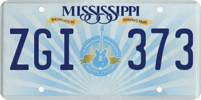 MS license plate ZGI373