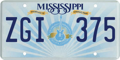 MS license plate ZGI375