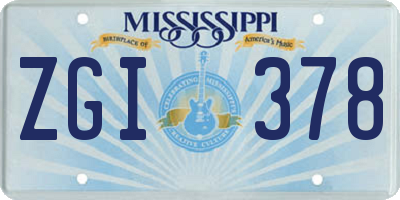 MS license plate ZGI378