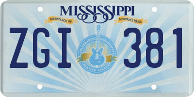 MS license plate ZGI381