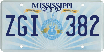 MS license plate ZGI382
