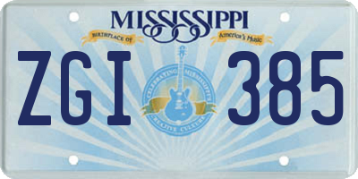 MS license plate ZGI385