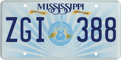 MS license plate ZGI388