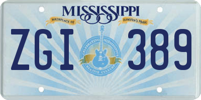 MS license plate ZGI389