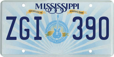 MS license plate ZGI390