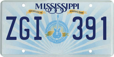 MS license plate ZGI391