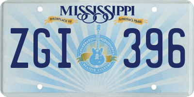 MS license plate ZGI396