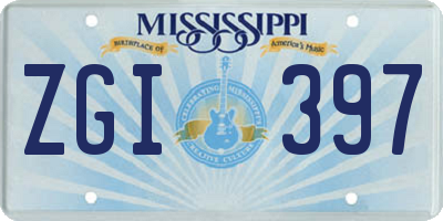 MS license plate ZGI397