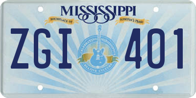 MS license plate ZGI401