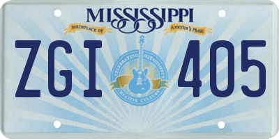 MS license plate ZGI405