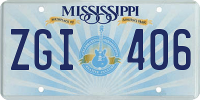 MS license plate ZGI406
