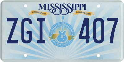MS license plate ZGI407