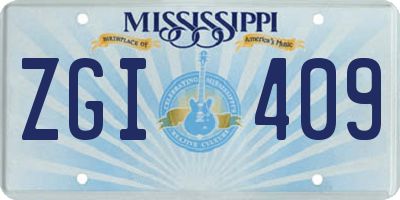MS license plate ZGI409