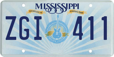 MS license plate ZGI411
