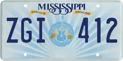 MS license plate ZGI412