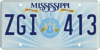 MS license plate ZGI413