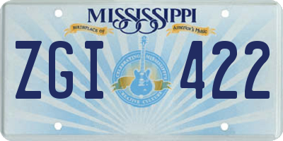 MS license plate ZGI422
