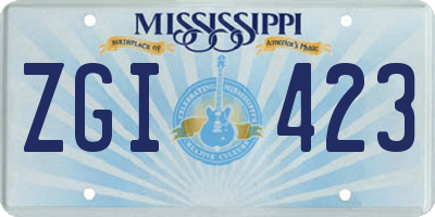 MS license plate ZGI423