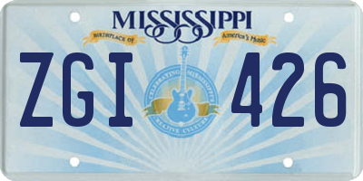 MS license plate ZGI426