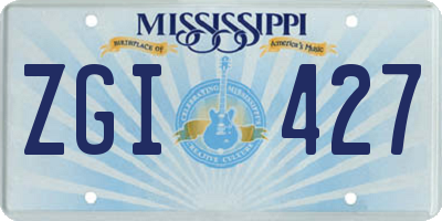 MS license plate ZGI427