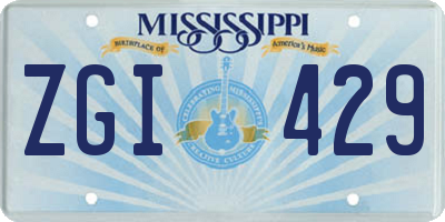 MS license plate ZGI429